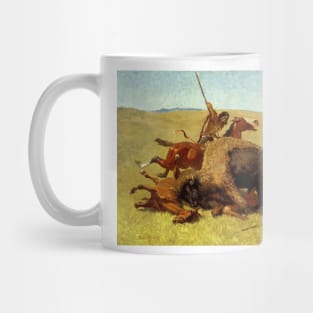 The Buffalo Hunt by Frederic Remington Mug